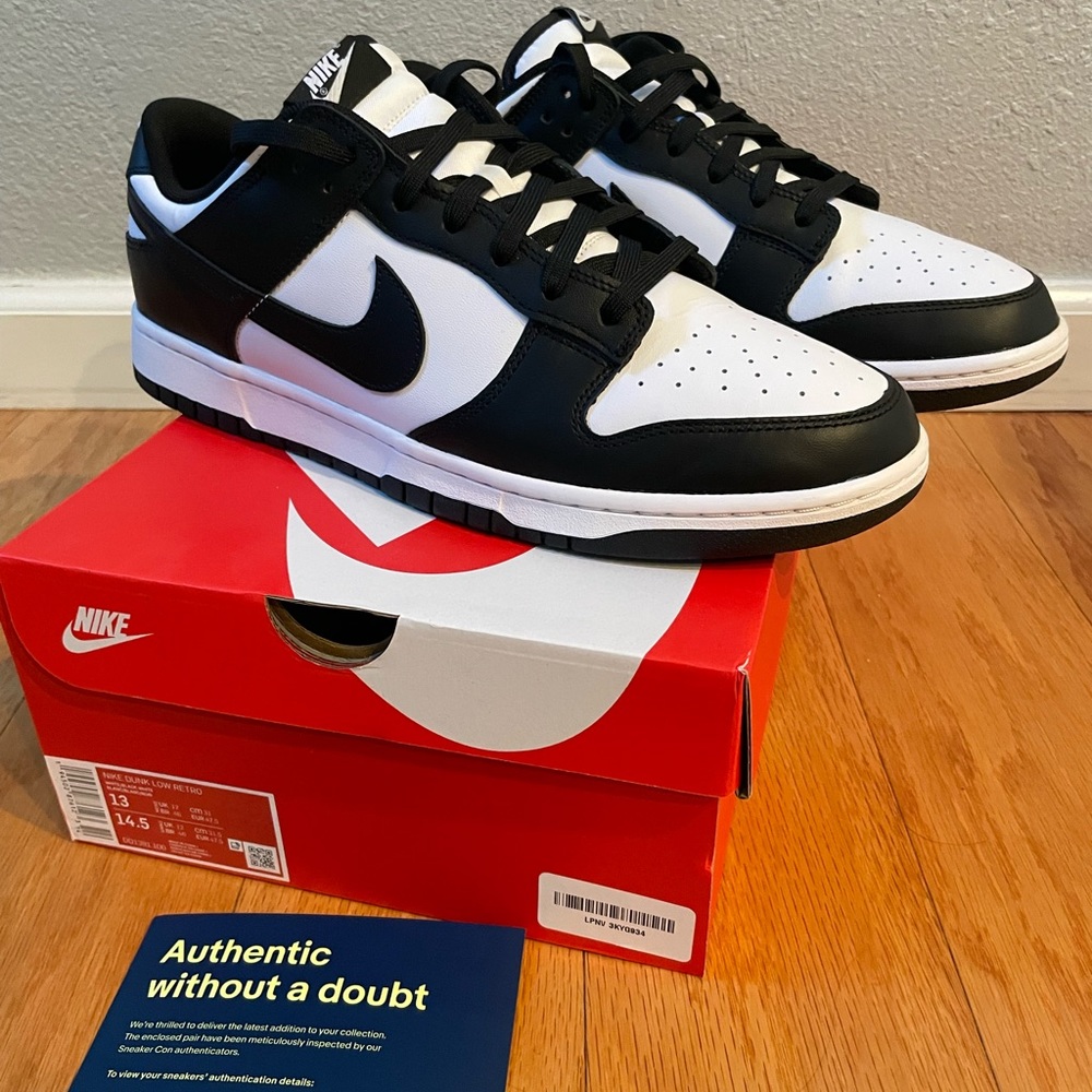 Nike Dunks Black/White Panda size 13 2021